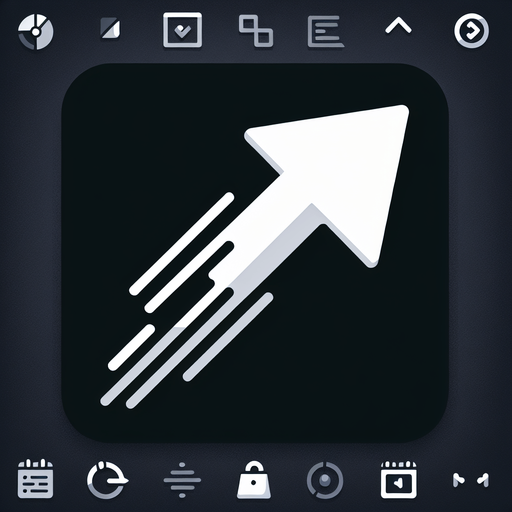 Fast white up arrow. Simple design. Black background..
Single Game Texture.  In-Game asset.  2d.  Blank background.  High contrast.  No shadows
