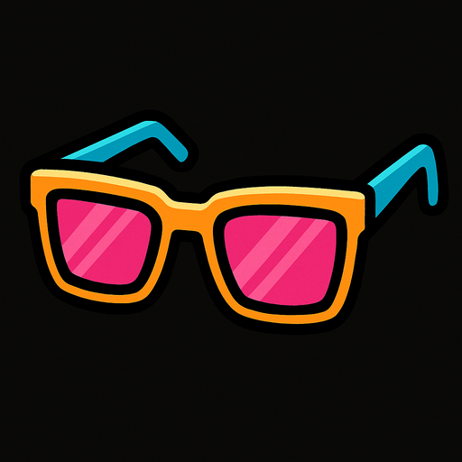 Cool sunglasses.
In-Game asset.  2d.  High contrast.  No shadows. Facing camera