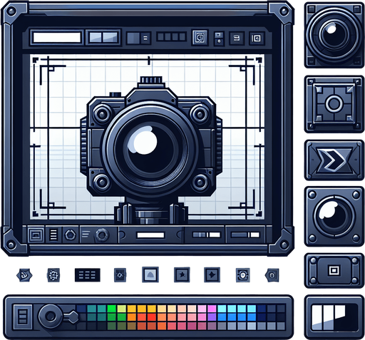 create a cameraView.
Single Game Texture.  In-Game asset.  2d.  Blank background.  High contrast.  No shadows
