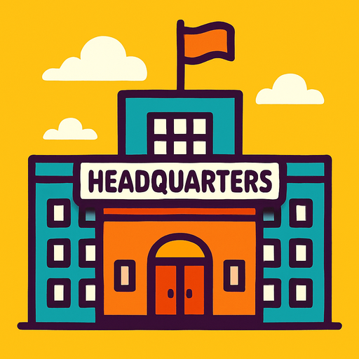 Headquarters.
In-Game asset.  2d.  High contrast.  No shadows