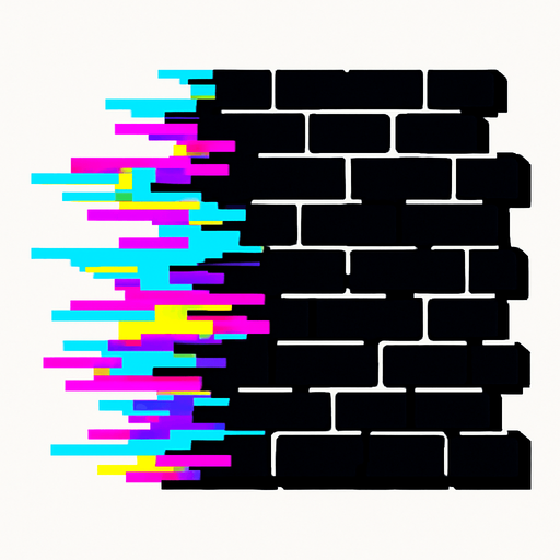 Pibby glitch wall.
In-Game asset.  High contrast.  No shadows