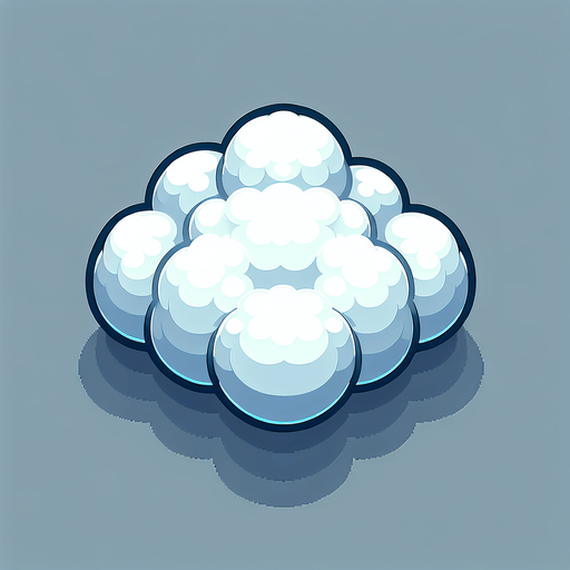 One single Fluffy cloud viewed from the top.
Single Game Sprite.  No background. No shadow