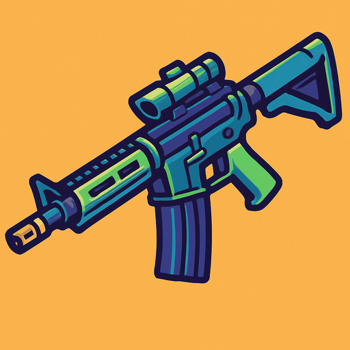 rifle.
In-Game asset.  2d.  High contrast.  No shadows