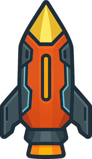 Make it a bullet for a space shooting game with intense designing. No background. Transparent background. Blank background. No shadows. 2d. In-Game asset. flat
