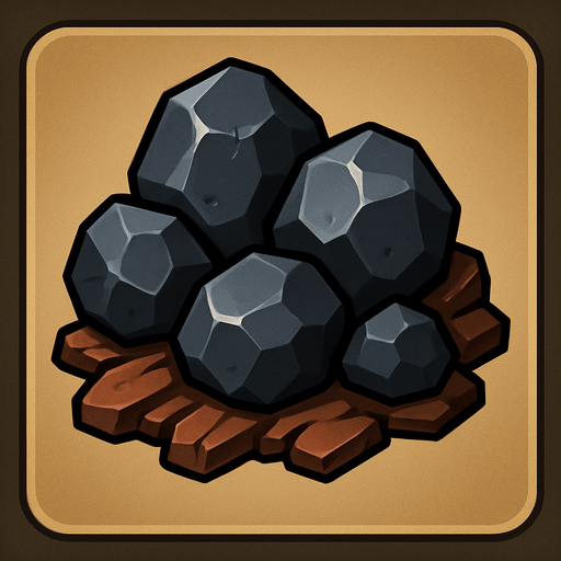 Manganese cevheri - yazısız.
In-Game asset.  2d.  High contrast.  No shadows