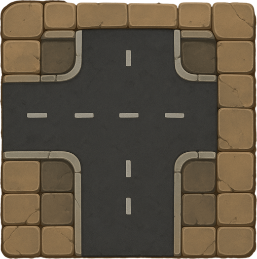 street tile on top viewing with street way.
In-Game asset.  2d