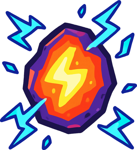 Pierre élément energie.
In-Game asset.  2d.  High contrast.  No shadows