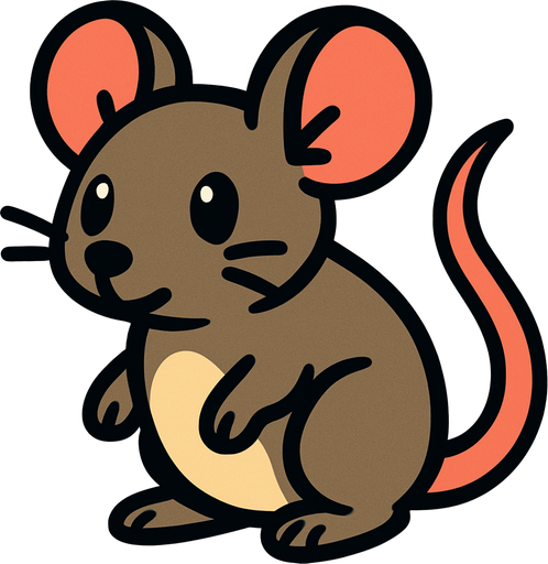 Mouse animal.
In-Game asset.  2d.  High contrast.  No shadows