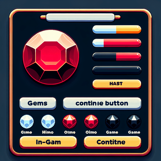 Continue_button_spending_gems.
Single Game Texture. In-Game asset. 2d. Blank background. High contrast. No shadows.