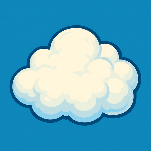 Pofuduk yumuşacık bulut.
In-Game asset.  2d.  High contrast.  No shadows