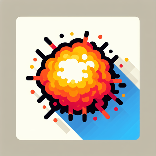 Explosion coming from the center..
Single Game Texture. In-Game asset. 2d. Blank background. High contrast. No shadows.