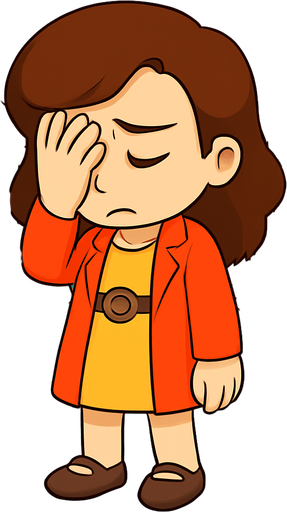 Make her facepalm and look down frustrated