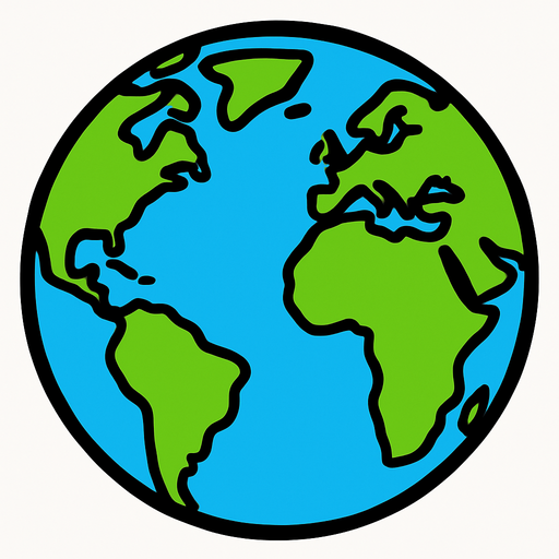 Planeta tierra.
In-Game asset.  2d.  High contrast.  No shadows