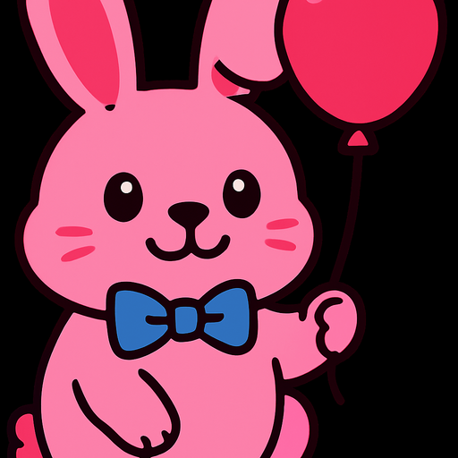 boynuna bir kurdele ve eline de uçan bir balon