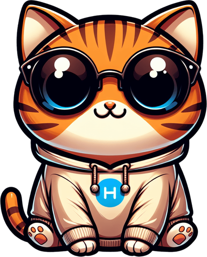 "The character in the image is an adorable, cartoon-style orange tabby cat, marked by its striking stripes. It features a round face, concealed behind oversized, round, dark opaque sunglasses, giving it an air of mystery. The cat's form is delightfully small relative to its head, contributing to its cute, chubby appearance. It wears a simple, light-colored hoodie. Prominently featured on the hoodie is a unique logo: a pair of arrows, with the blue arrow aiming left and the black arrow aiming right. This hoodie, complete with a drawstring, showcases the cat's laid-back style. With its paws out in front, the cat sits in a posture of ease, radiating a sense of peace and satisfaction. The character's playful and whimsical nature makes it not just an ideal mascot but also a captivating character in children's stories.
Single Game Texture. In-Game asset. 2d. Blank background. High contrast. No shadows.