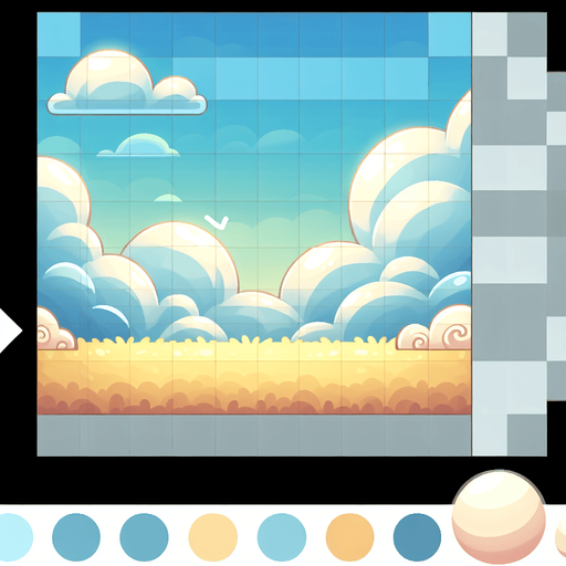 A soft gradient sky transitioning from light blue to white, with subtle fluffy clouds scattered across. The style should be cartoonish and visually appealing.".
Single Game Texture.  In-Game asset.  2d.  Blank background.  High contrast.  No shadows
