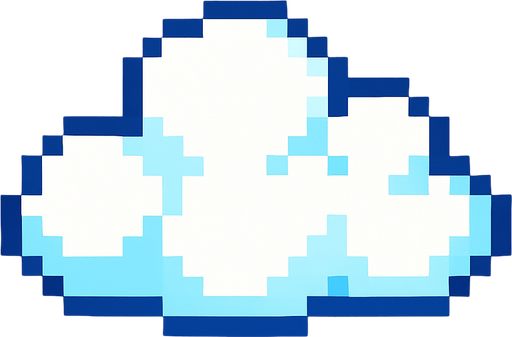 Creame una nubes pixelar.
In-Game asset.  2d.  High contrast.  No shadows
