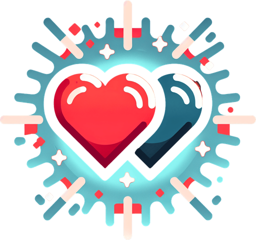 2 hearts.
Single Game Texture. In-Game asset. 2d. Blank background. High contrast. No shadows.