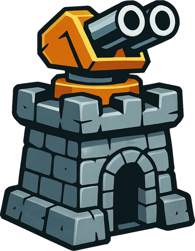 Defense tower.
In-Game asset.  2d.  High contrast.  No shadows