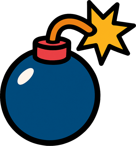 bomba.
In-Game asset.  2d.  High contrast.  No shadows