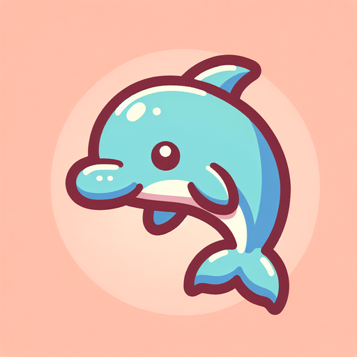 Tender dolphin.
Single Game Texture.  In-Game asset.  2d.  Blank background.  High contrast.  No shadows