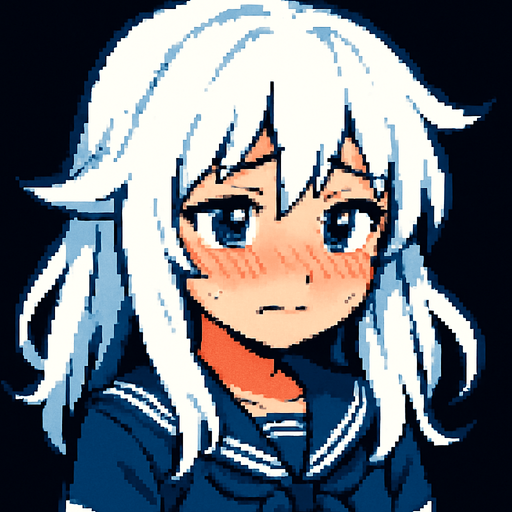 Make her blush and put on a shy expression
