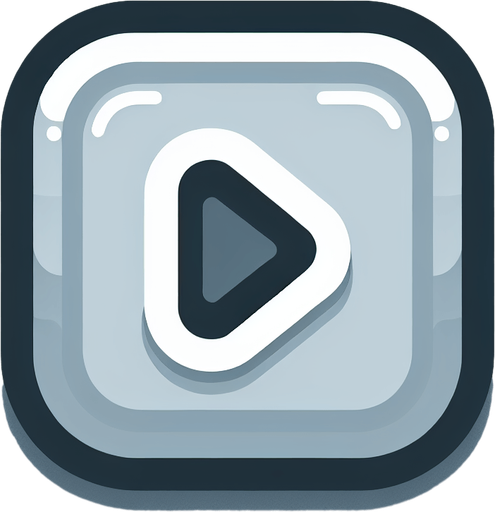 Light gray square with round corners, With play symbol in middle. flat shaded, hyper casual game. Single Game Texture. In-Game asset. 2d. Blank background. High contrast. No shadows.