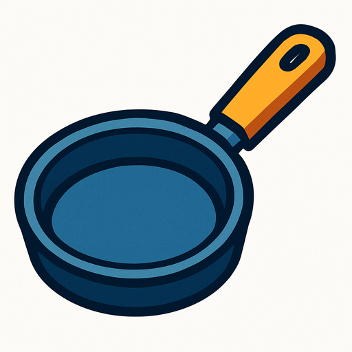 Frying pan.
In-Game asset.  2d.  High contrast.  No shadows