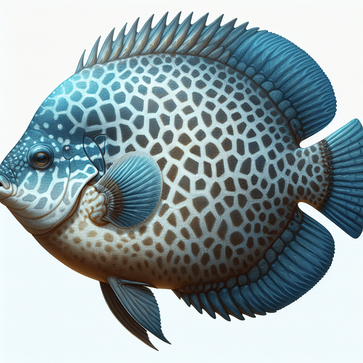 a realistic sunfish.
Single Game Texture. In-Game asset. 2d. Blank background. High contrast. No shadows.