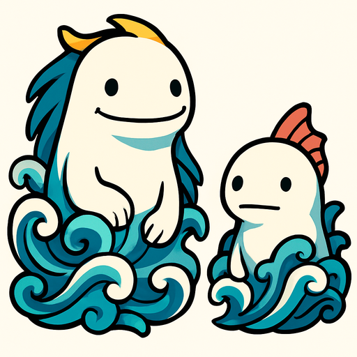 River spirits characters from movie "spirited a way". HD colors..
In-Game asset.  2d.  High contrast.  No shadows