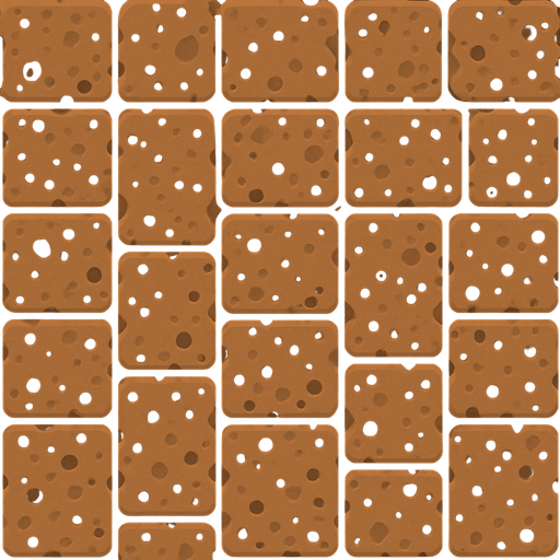 Bloque de tierra sin césped, visto desde arriba, con efecto repetido para unirse a otros bloques, ocupar el cuadro completo de imagen
In-Game asset.  2d.  High contrast.  No shadows