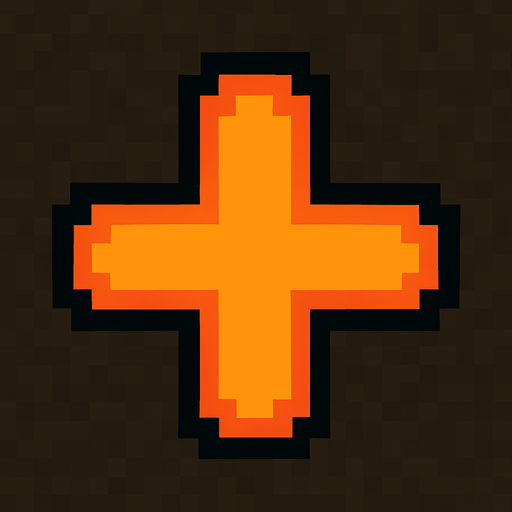 Make a plus symbol but 2d pixel.
In-Game asset.  2d.  High contrast.  No shadows