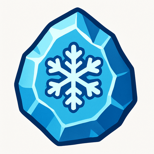 Pierre élément glace.
In-Game asset.  2d.  High contrast.  No shadows