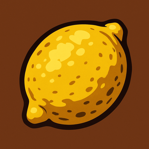 uncut lemon.
In-Game asset.  2d.  High contrast.  No shadows
