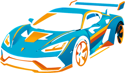 Super car.
In-Game asset.  2d.  High contrast.  No shadows