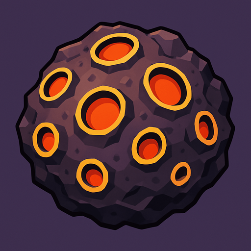 meteor taşı.
In-Game asset.  2d.  High contrast.  No shadows