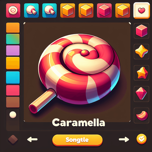 caramella.
Single Game Texture. In-Game asset. 2d. Blank background. High contrast. No shadows.