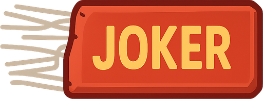Üstünde "Joker" Yazan Bir Buton. No background. Transparent background. Blank background. No shadows. 2d. In-Game asset. flat