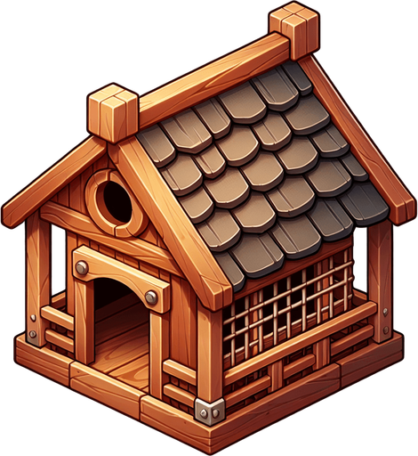 background chicken coop.
Single Game Texture. In-Game asset. 2d. Blank background. High contrast. No shadows.
