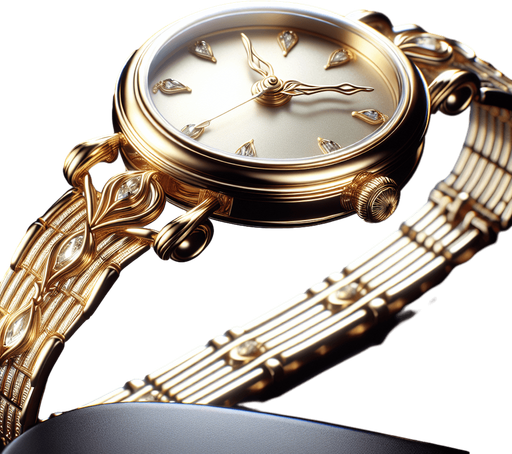 closed thin luxury woman gold watch