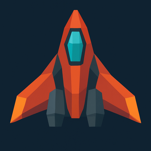 give me a low polly spaceship.
In-Game asset.  2d.  High contrast.  No shadows