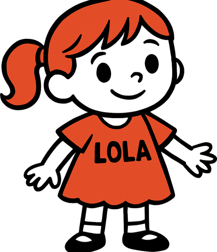 Petite fille nommée lola.
In-Game asset.  2d.  High contrast.  No shadows