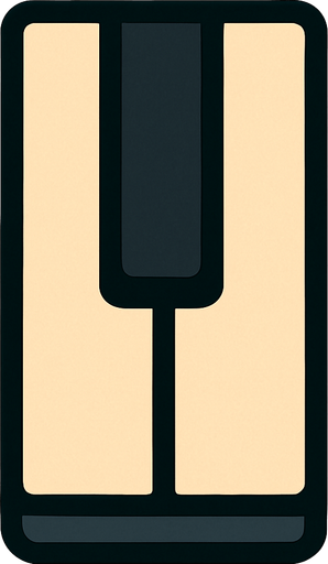 piano key.
In-Game asset.  2d.  High contrast.  No shadows