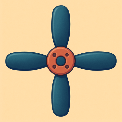 Propeller for a drone, viewed straight from above. Cute soft graphics. soft ambient light. semi-matte to satin surfaces. naturalistic with slight saturation boost colors. 
In-Game asset.  2d.  High contrast.  No shadows. top down..
In-Game asset.  2d.  High contrast.  No shadows