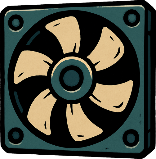 Cooling fan.
In-Game asset.  2d.  High contrast.  No shadows