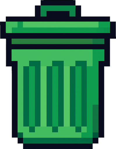 çöp kutusu.
In-Game asset.  2d.  High contrast.  No shadows. pixel art
