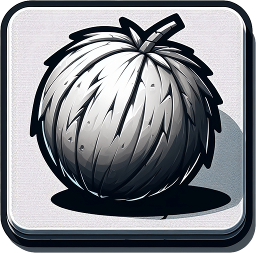 Make an image og a coconut.
Single Game Texture. In-Game asset. 2d. Blank background. High contrast. No shadows.
