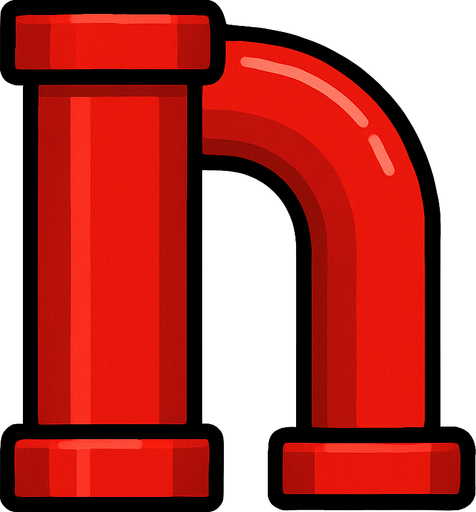 Red pipe.
In-Game asset.  2d.  High contrast.  No shadows