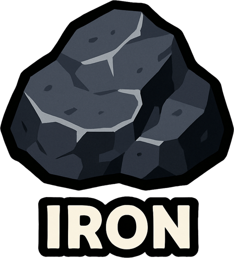 Iron.
In-Game asset.  2d.  High contrast.  No shadows