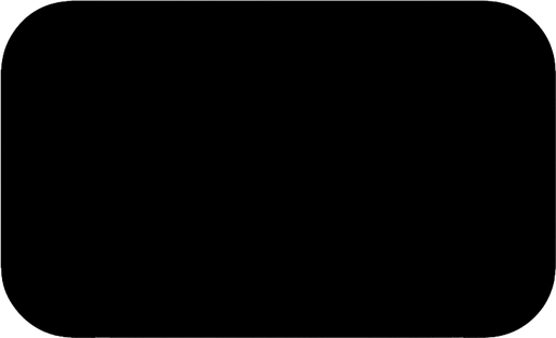 black rectangle (rounded corners).
In-Game asset.  2d.  High contrast.  No shadows